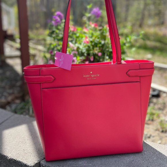 kate spade Handbags - Kate Spade ♠️ Saffiano Leather Dark Watermelon Laptop Tote